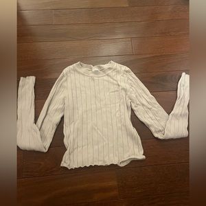 Garage cute tight cropped tan long sleeve